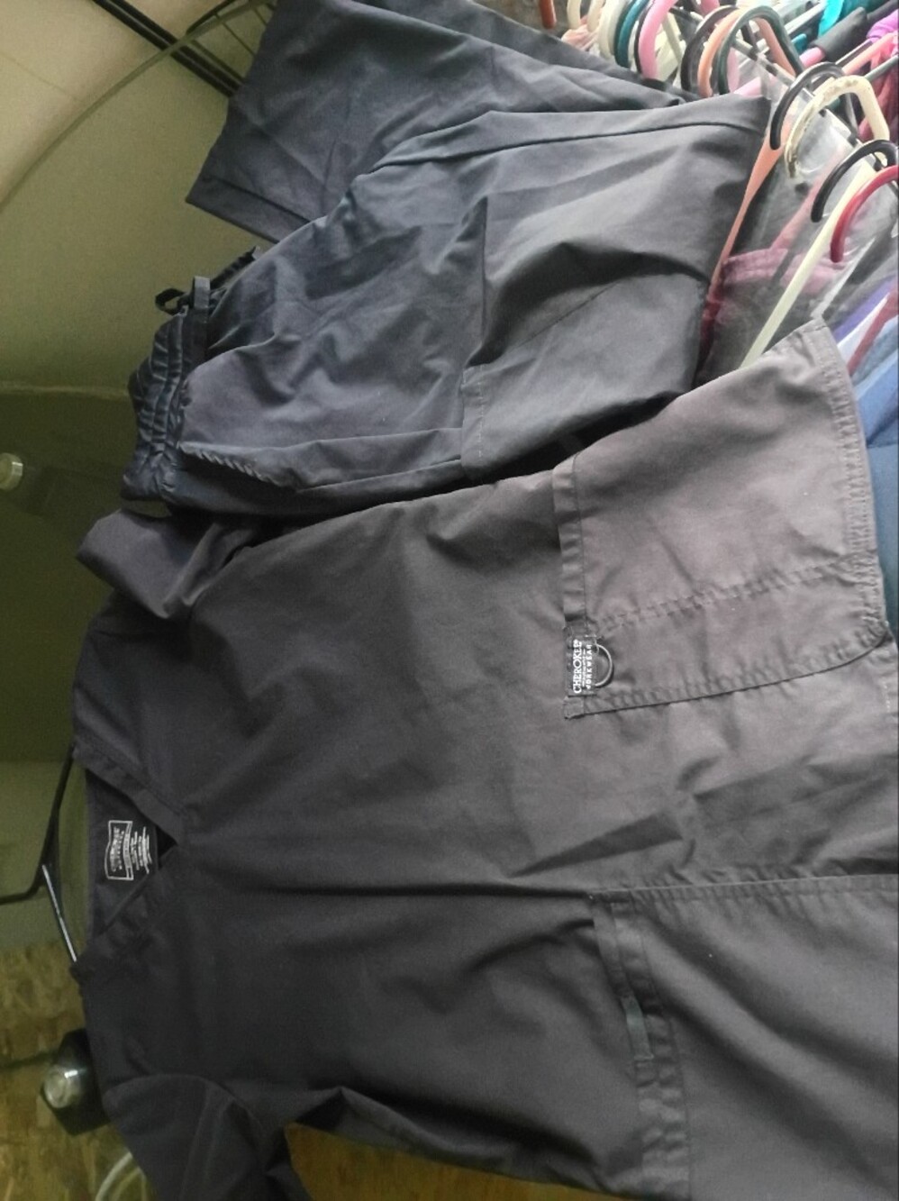 Cherokee Black Women's Scrub Top and Pants Set